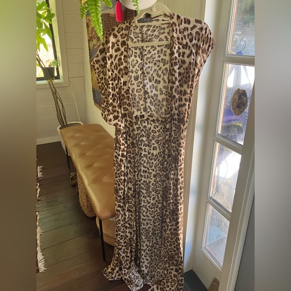 TYSA Garbo Wrap Dress in Leopard - Picture 2 of 5